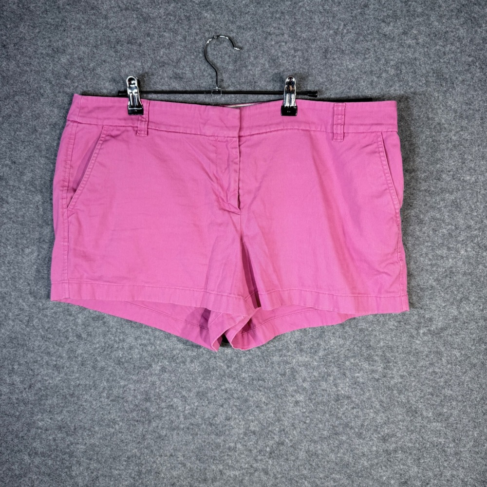 J. Crew Pink Chino Shorts Size 14 Flat Front Pockets Casual Summer Women's